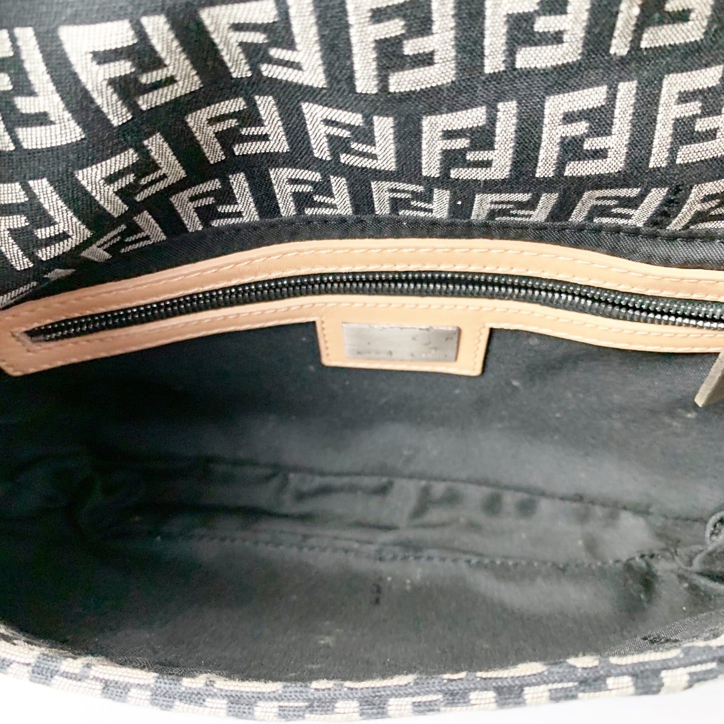 Fendi FF Navy Baguette Flap Bag