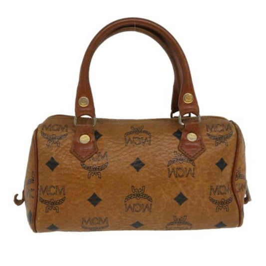 MCM Pvc Leather Brown Satchel